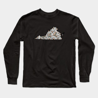 Virginia Map Art Long Sleeve T-Shirt